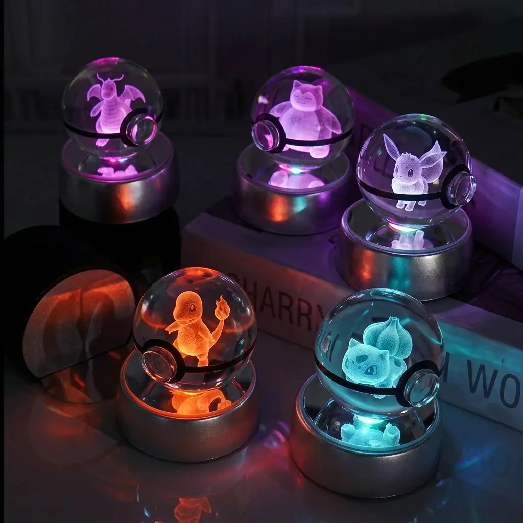 Pokéballs cristal LED qui brillent